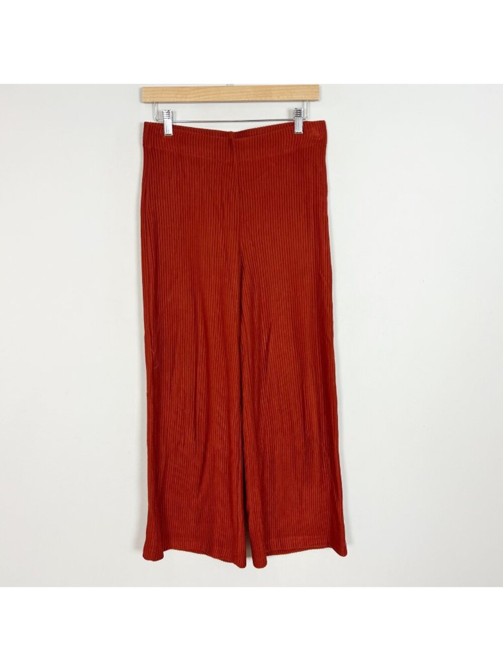 Loft Orange Ribbed Wide Leg Ankle Pants Casual Comfy Size Small Women's